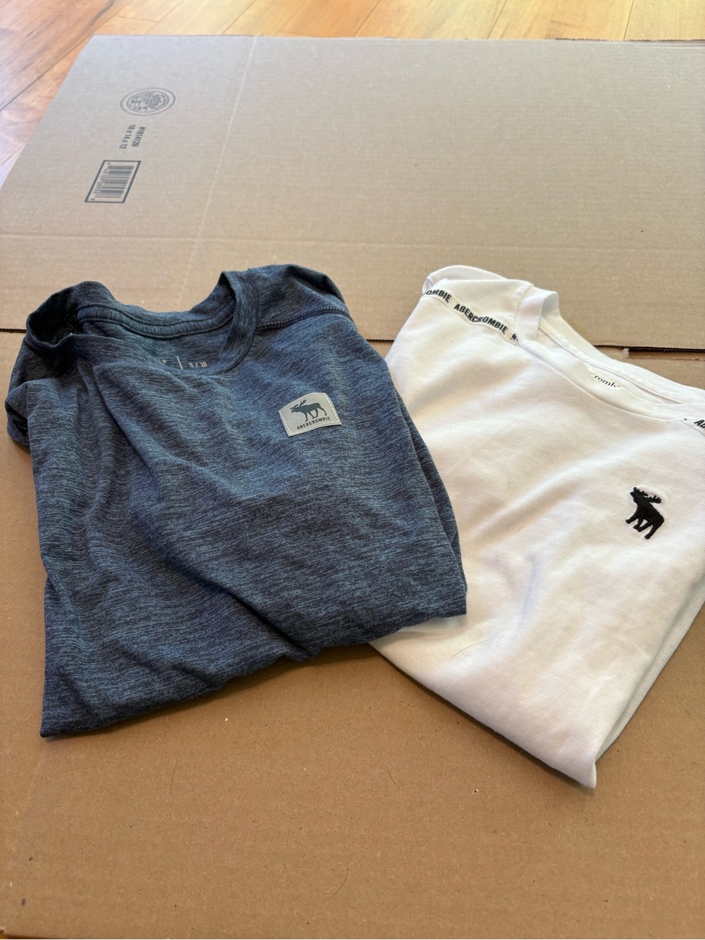 abercrombie kids White and Heather Navy 2-Pack Crew Tees